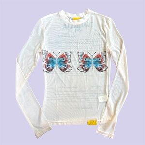 Juliet Johnstone x coachella butterfly mesh long sleeve top